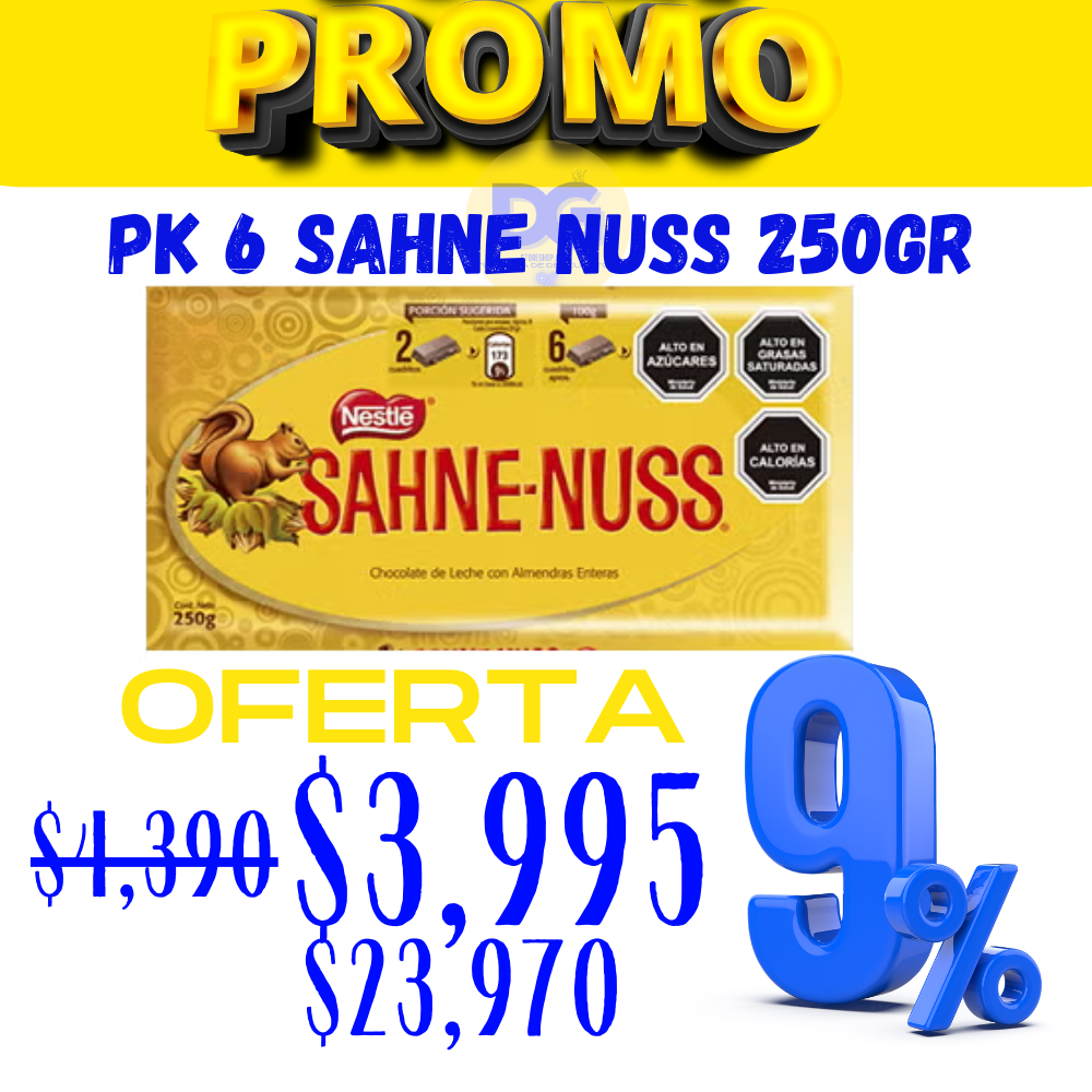 pk 6 SAHNE NUSS 250GR