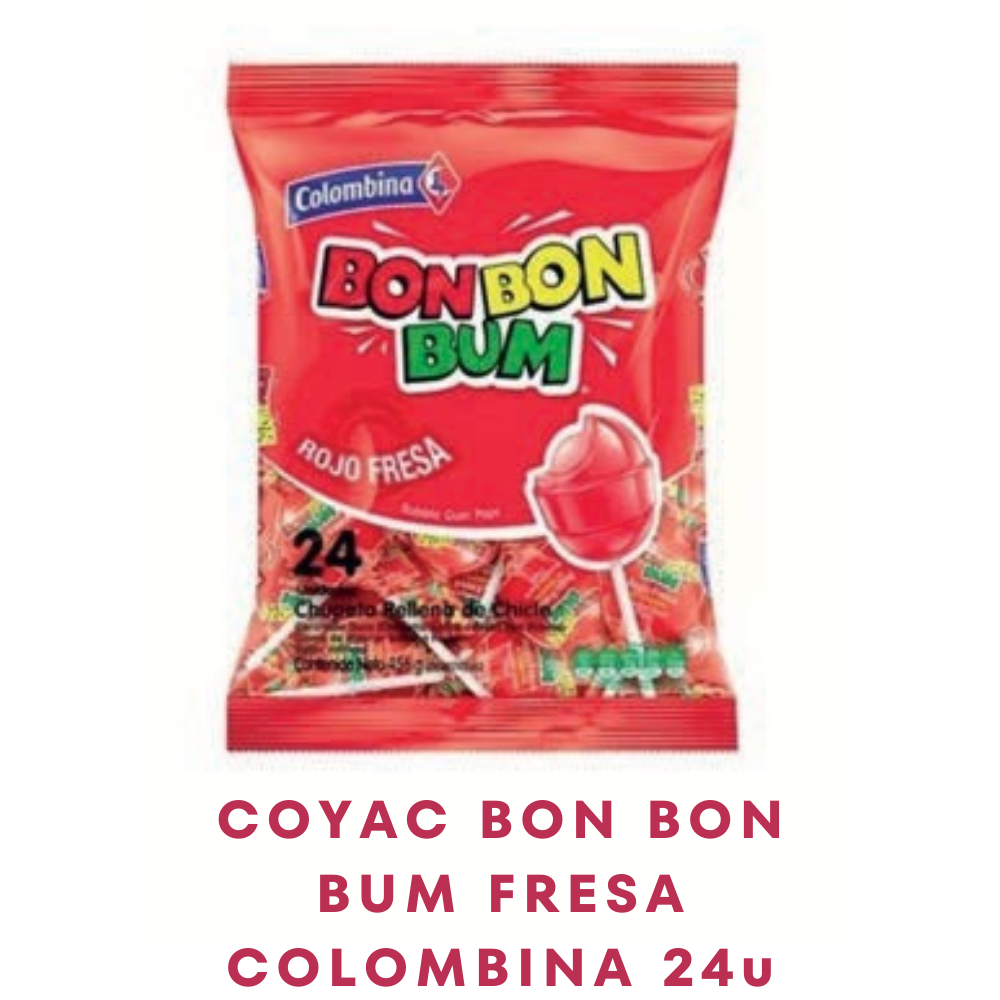 COYAC BON BON BUM FRESA COLOMBINA 24u