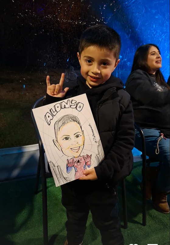 Caricaturas en Vivo 1 persona blanco y negro ⚫️