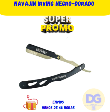IRVING Navajin Barber de Gillette – Negro+Dorado K068