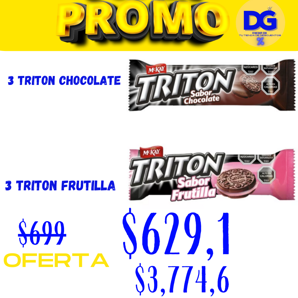 PK 3 TRITON CH+3 TRITON FRUTILL 126GR 10% DCTO