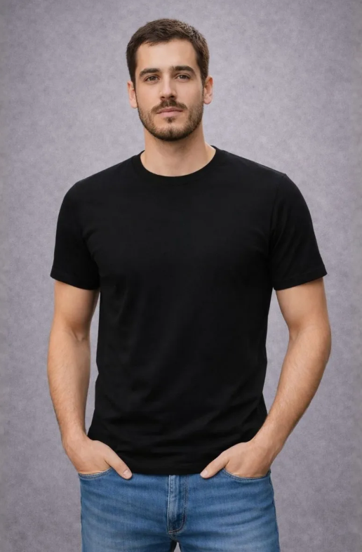 Promoción 5 Poleras de Hombre Estampadas 10x10cm (Con Tu LOGO) frontal