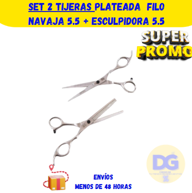 Set 2 Tijeras Plateada Matte