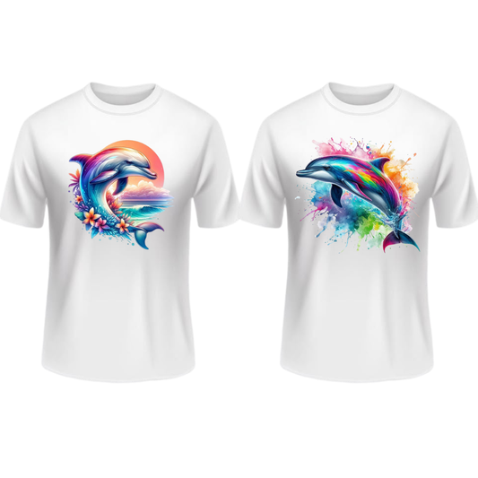 2 Poleras Manga Corta Blancas Delfin 🐬