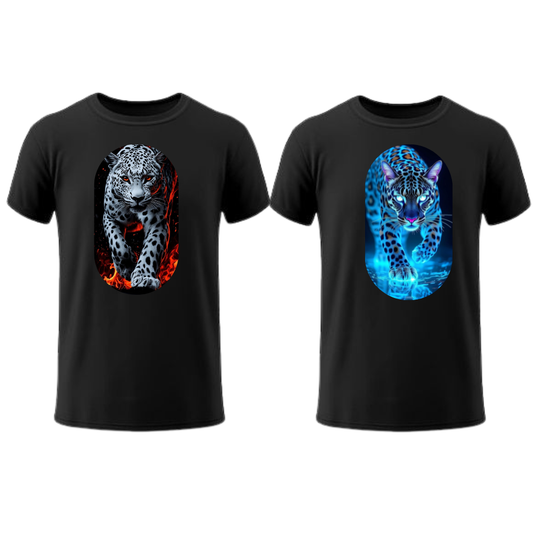 2 Poleras Manga Corta NEGRA Leopardos🐆   – Fuerza, Estilo y Actitud Salvaje