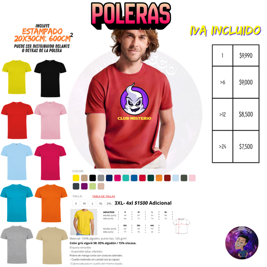 Polera Dogo Premium color Hombre