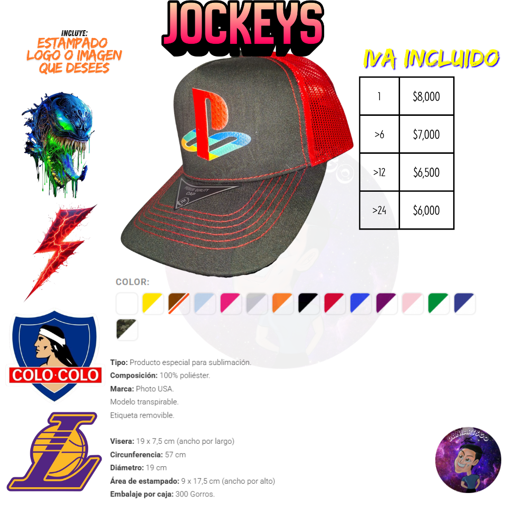Gorro Malla de Poliéster Full Color ( Con Tu Logo o Imagen)