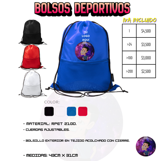 Bolso Deportivo sublimado (con el logo que desees 15x15cm)