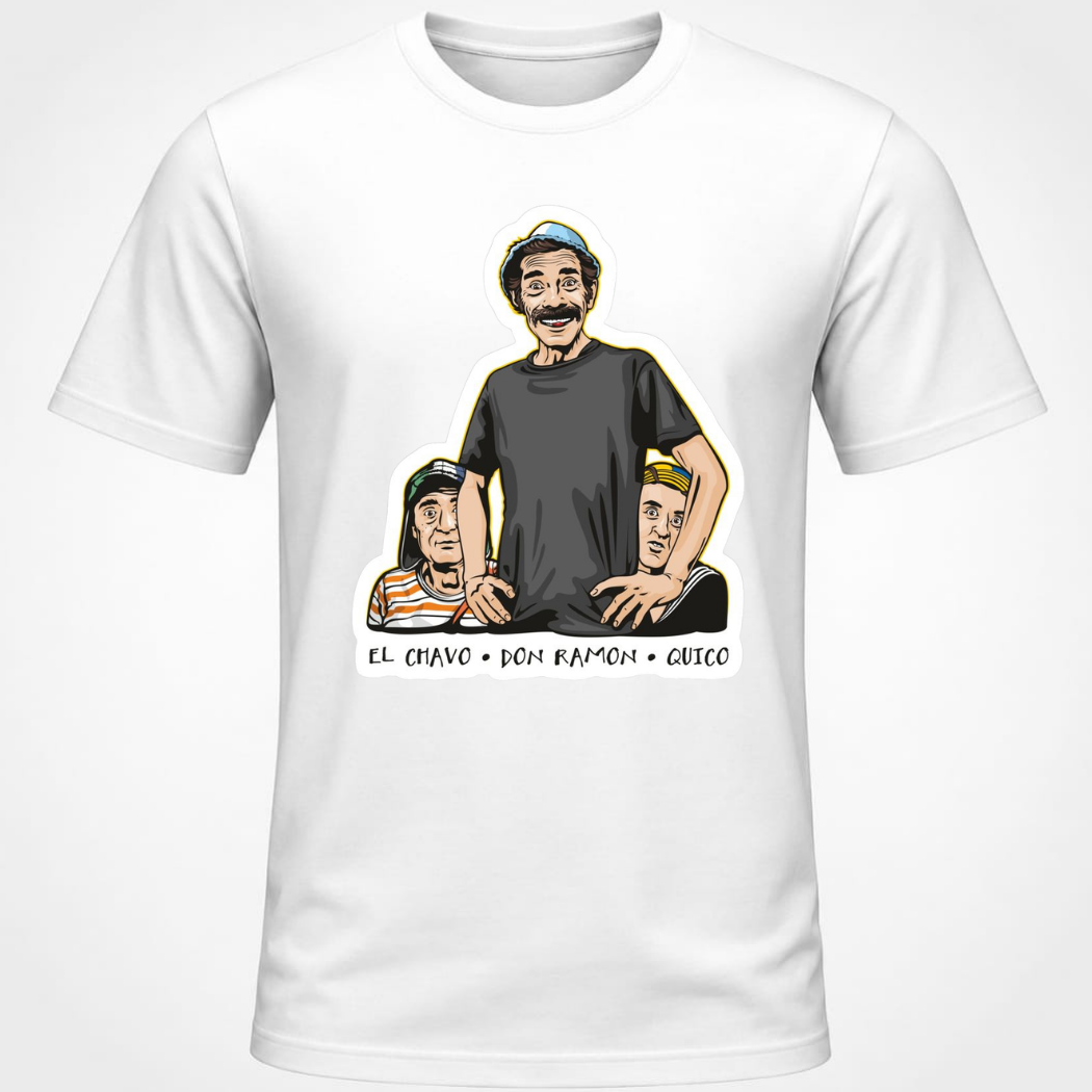 Polera El Chavo Don Ramon y Kiko 100% Algodón