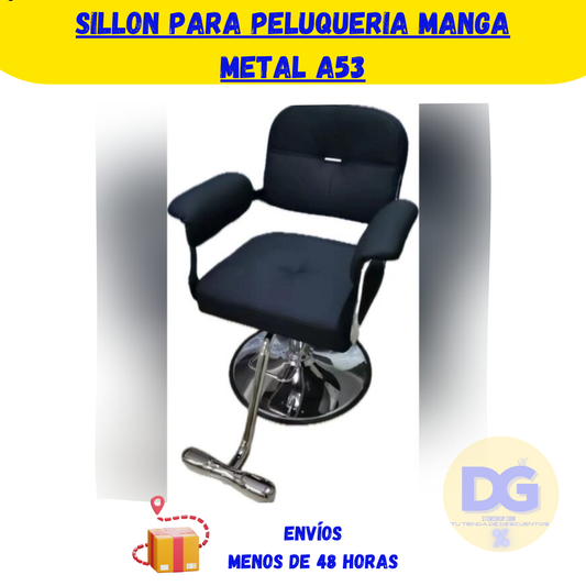 Sillon Para Peluqueria Manga Metal A53