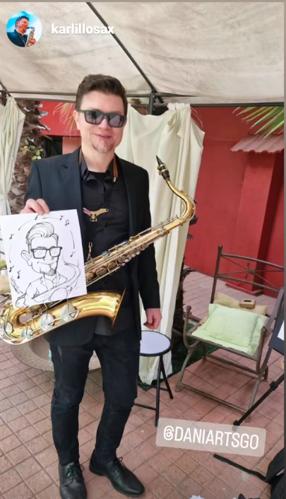 Caricaturas en Vivo 1 persona blanco y negro ⚫️