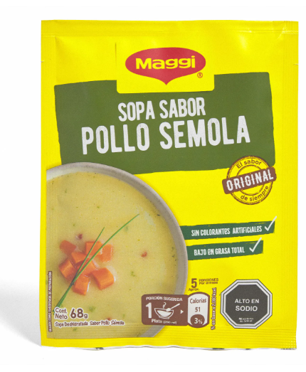 Sopa pollo semola