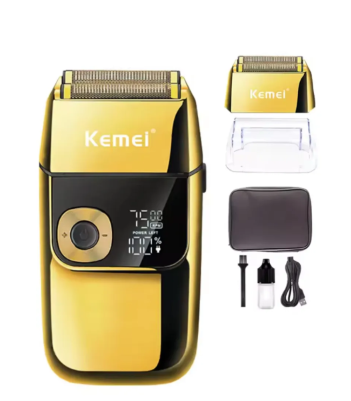 Afeitadora Shaver Cortadora Kemei Recargable Barber Km-2028 Color Dorado
