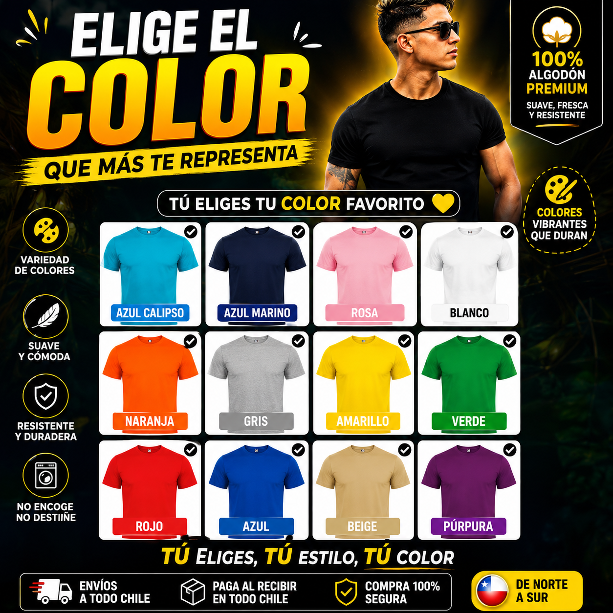 2 POLERAS 100% Algodón PREMIUM