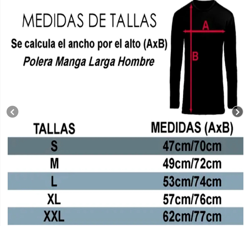 Polera hombre cuello redondo Manga Larga