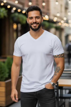 Polera Cuello V Algodón