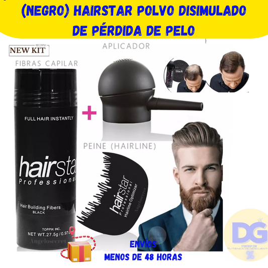 (Negro) HAIRSTAR Polvo Disimulado De Pérdida De Pelo