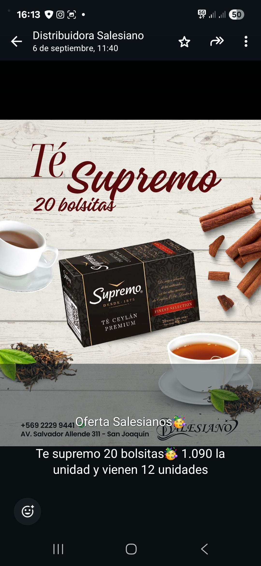Té Supremo 20 bolsitas