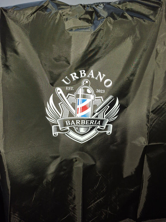 Capa Impermeable Negra para Barbería 🌟Estampada con Tu Logo 🌟