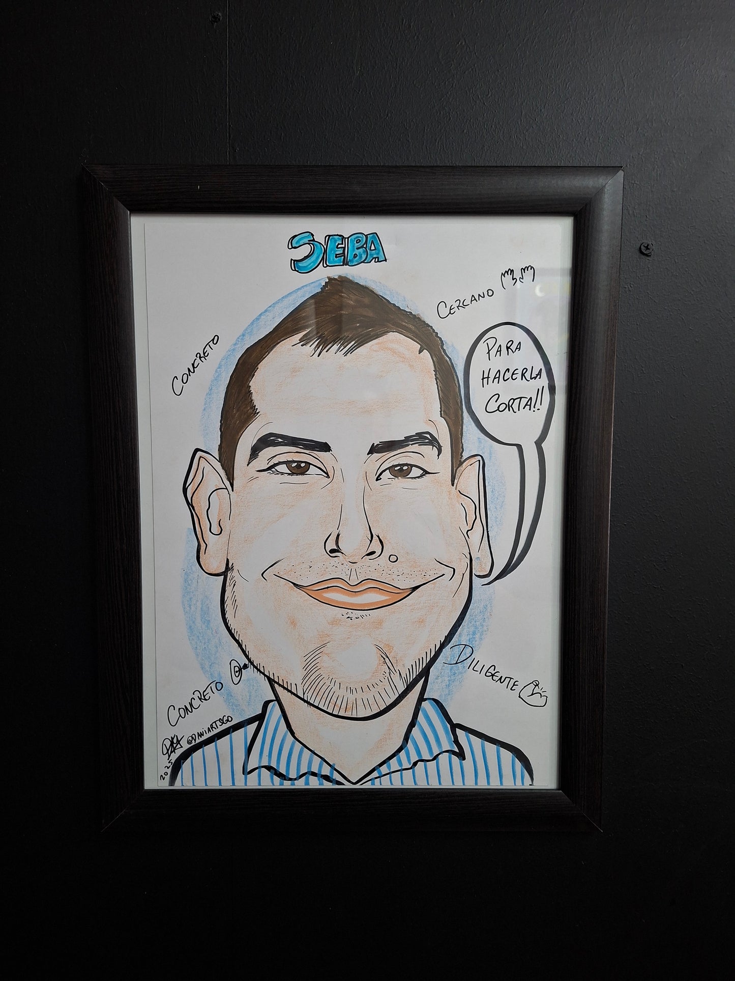 DIBUJO DE CARICATURA Pareja Enmarcada A4
