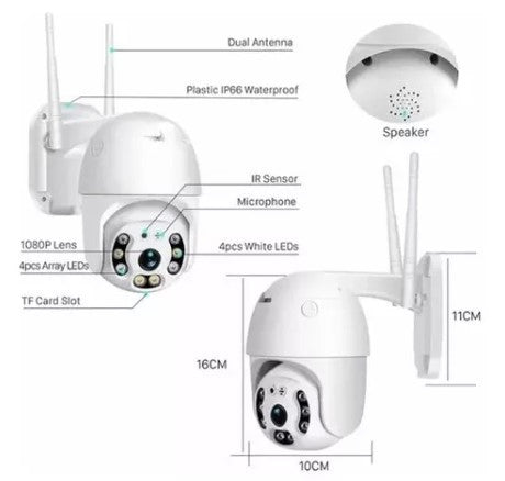 Camara Ip Wifi Exterior Inalambrica 2 Mp